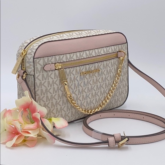 MICHAEL KORS LG EW ZP CHAIN XBODY POWDER BLUSH MLT - Picture 7 of 16